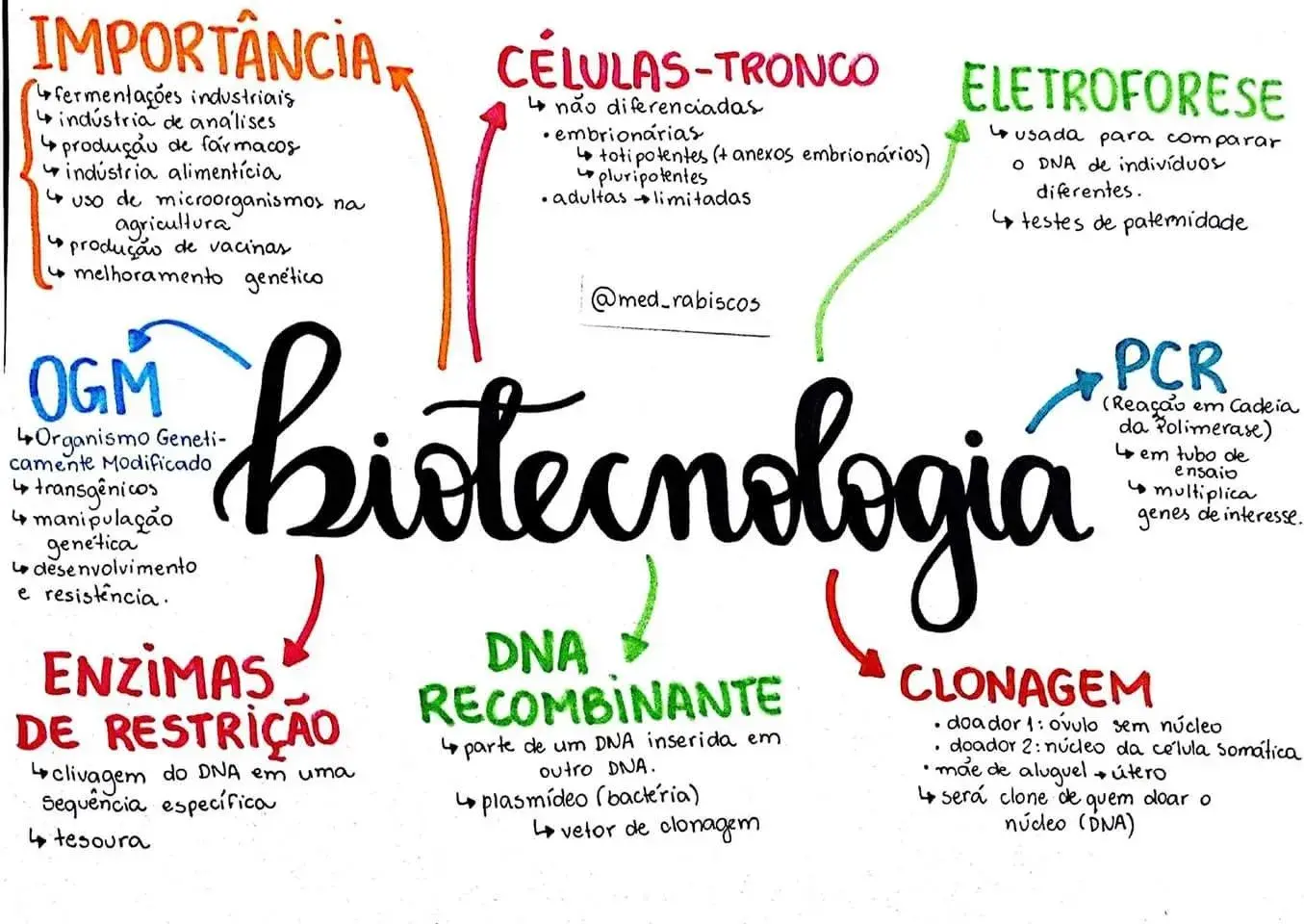Biotecnologia - Mapas Mentais de Biologia Para o Enem e Vestibulares |  Projeto Elisa - Mind Maps